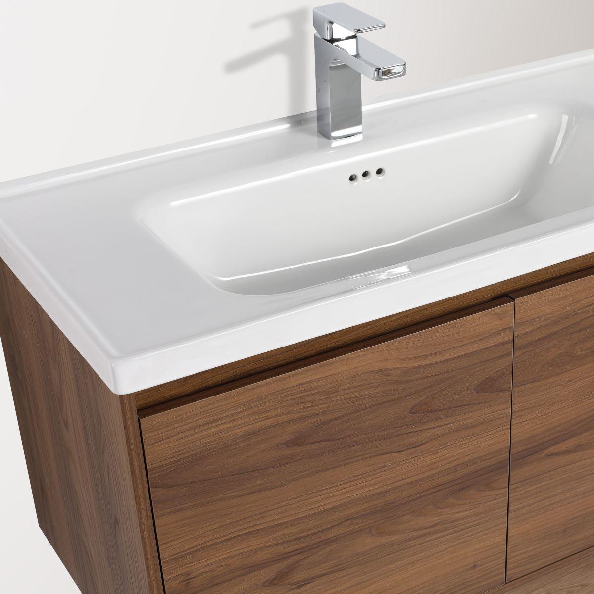 Blossom Bern 36″ Vanity with Ceramic Basin - Eco-Friendly Minimalist Design in Glossy White, Brown Walnut & Classic Oak