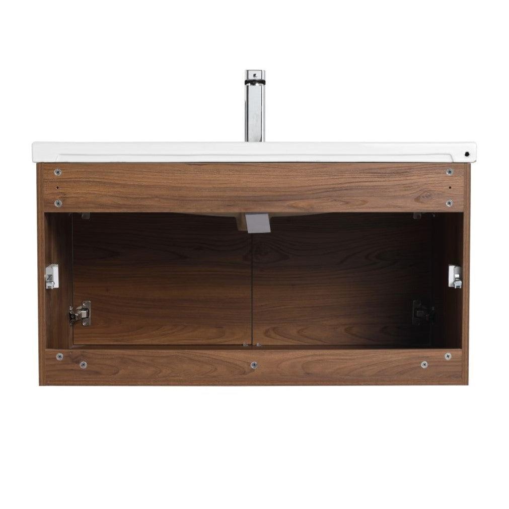 Blossom Bern 36″ Vanity with Ceramic Basin - Eco-Friendly Minimalist Design in Glossy White, Brown Walnut & Classic Oak