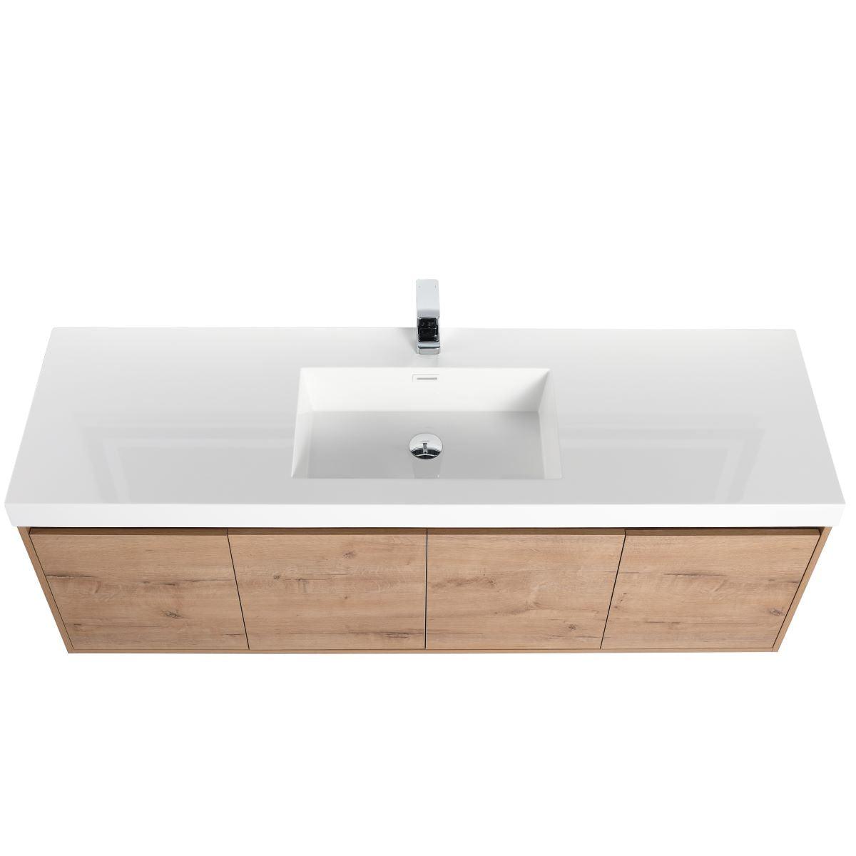 Blossom Bern 60″ Single/Double Vanity - Spacious Minimalist Design in Glossy White, Brown Walnut & Classic Oak