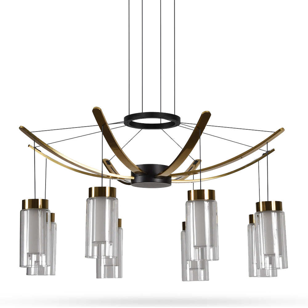 VONN Artisan GENOA VAC3118BL 24" Integrated LED ETL Certified Pendant, Height Adjustable Chandelier, Black