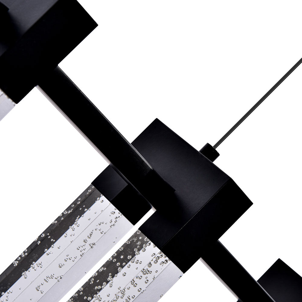 VONN Artisan Sorrento VAC3137BL 40" 7-Light ETL Cert Integrated LED Pendant, Height Adjustable Chandelier, Black
