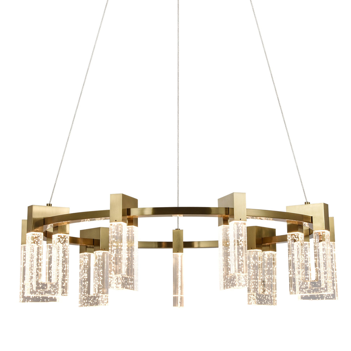 VONN Artisan Sorrento VAC3139AB 27" Integrated LED ETL Certified Pendant, Height Adjustable Chandelier, Antique Brass