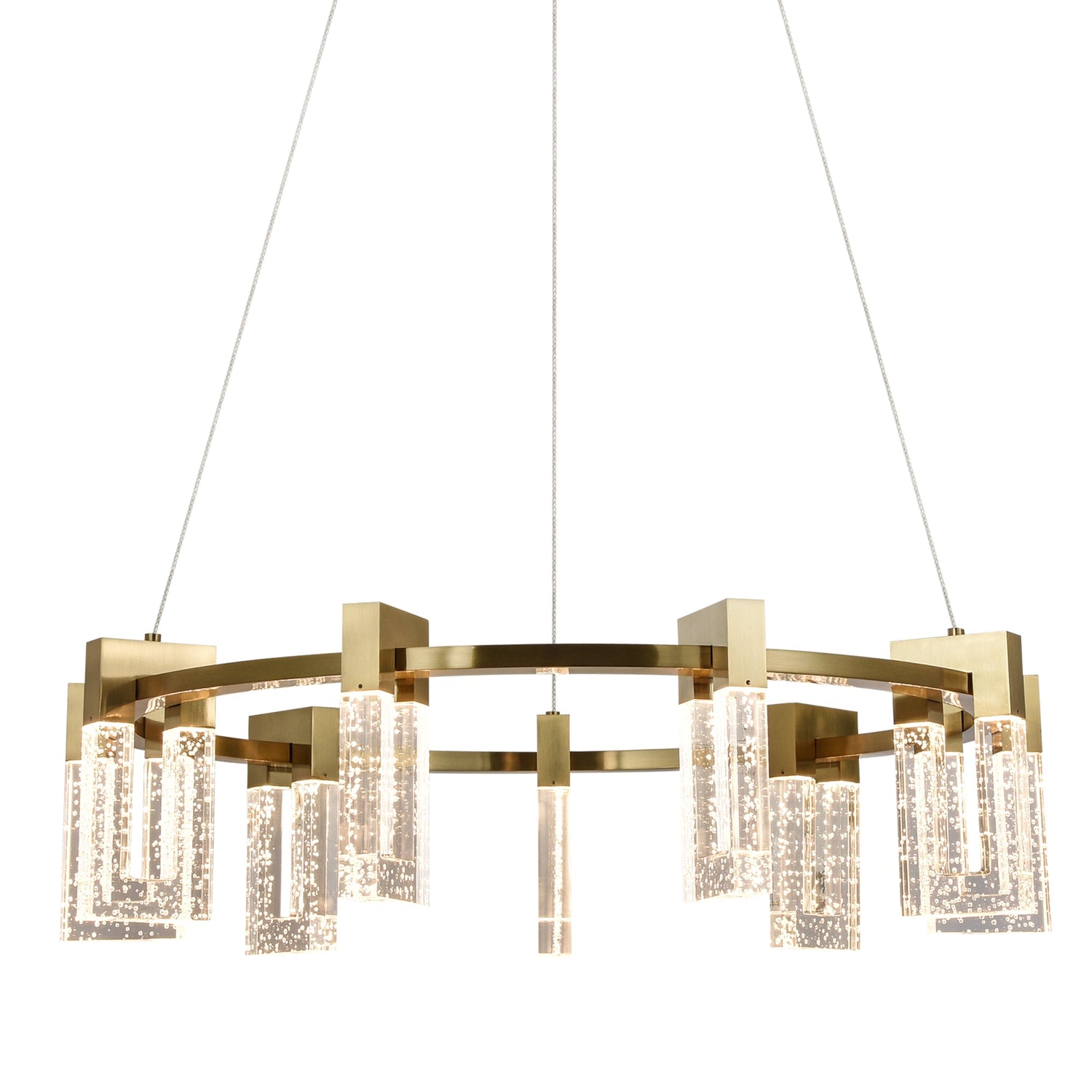 VONN Artisan Sorrento VAC3139AB 27" Integrated LED ETL Certified Pendant, Height Adjustable Chandelier, Antique Brass