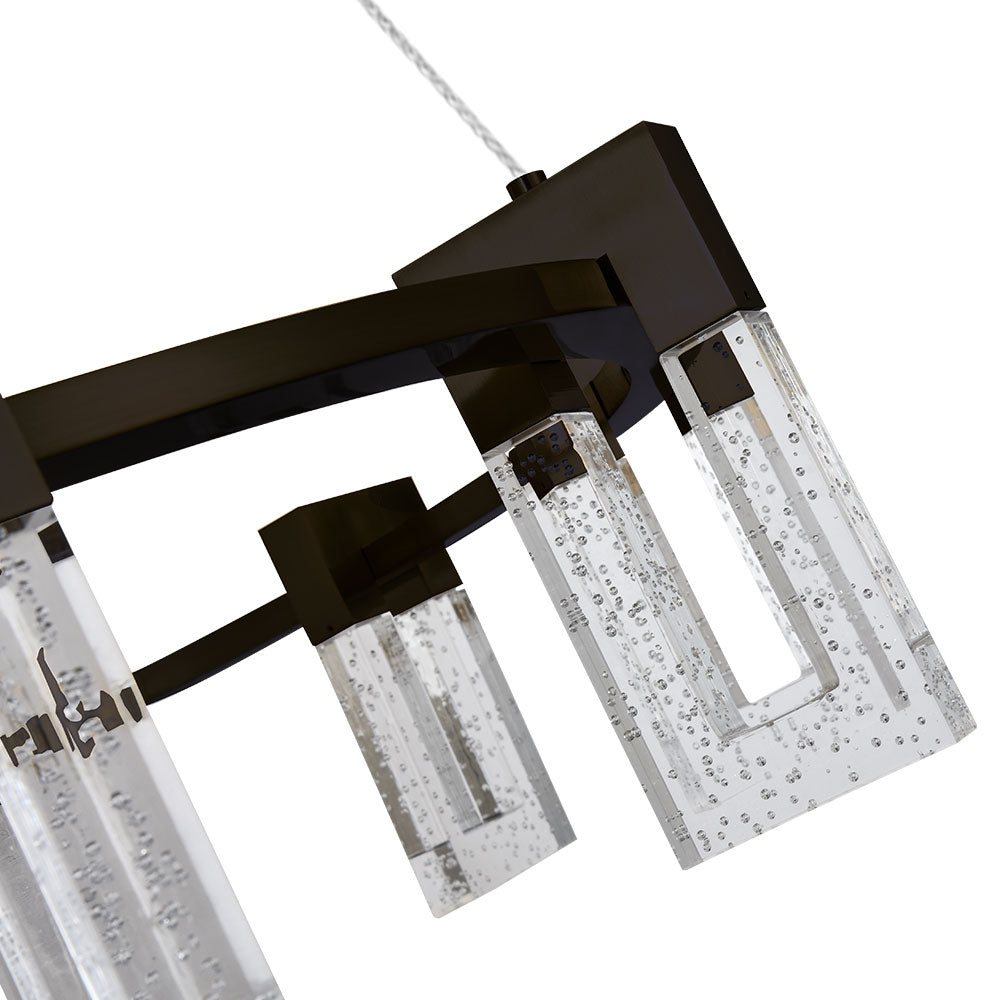 VONN Artisan Sorrento VAC3139BL 27" 9-Light ETL Cert Integrated LED Pendant, Height Adjustable Chandelier, Black