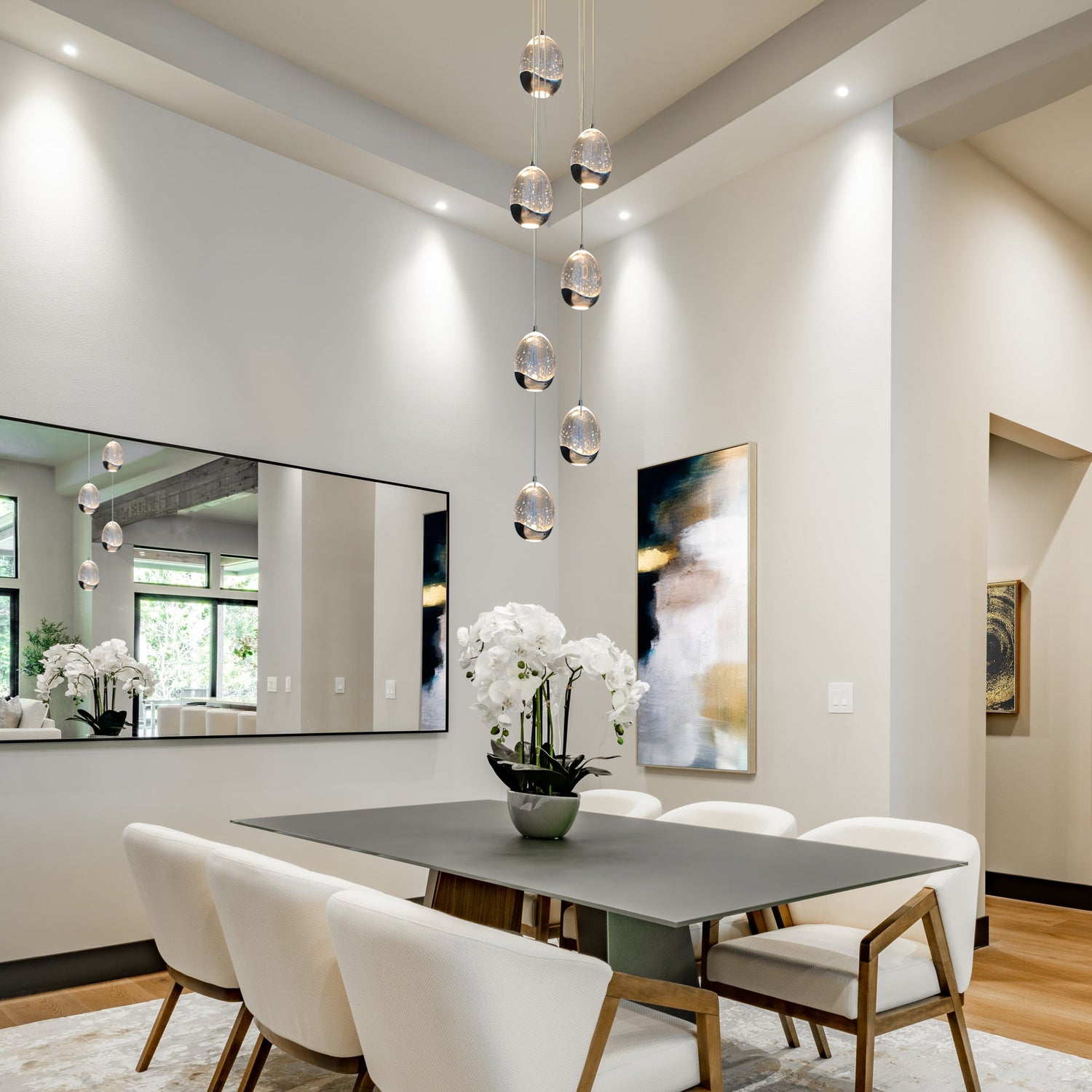 VONN Artisan Venezia VAC3207CH 7-Light Integrated LED ETL Certified Pendant, Height Adjustable Chandelier, Chrome