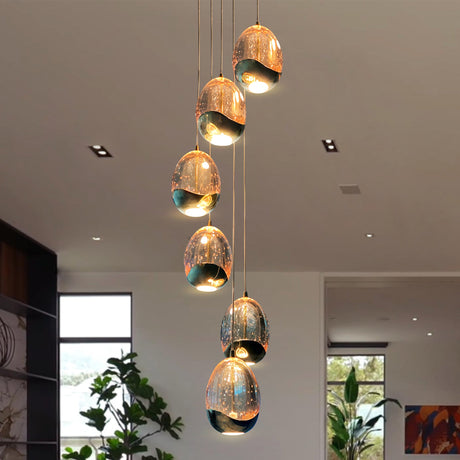 VONN Artisan Venezia VAC3207GL 7-Light Integrated LED ETL Certified Pendant, Height Adjustable Chandelier, Gold