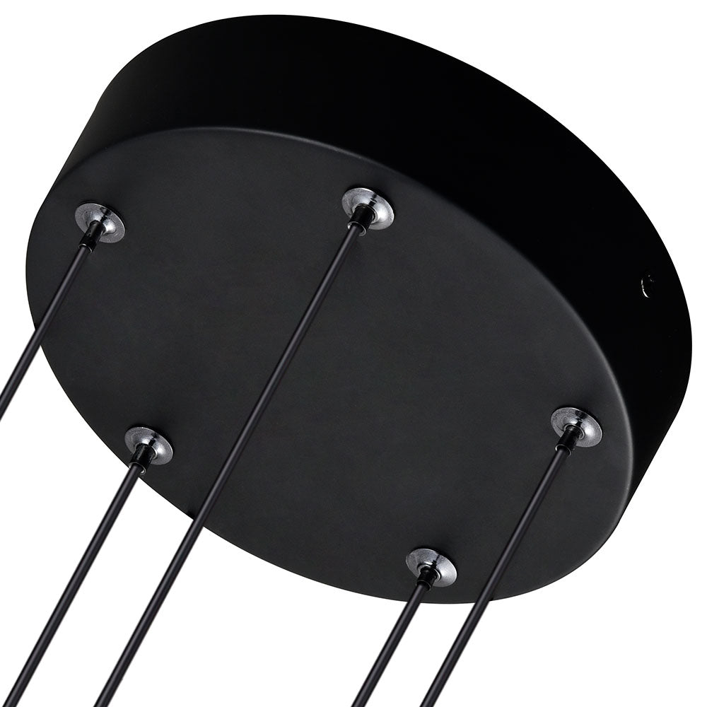 VONN Artisan Ravello VAC3285BL 5-Light Integrated LED ETL Certified Pendant Height Adjustable Chandelier, Black