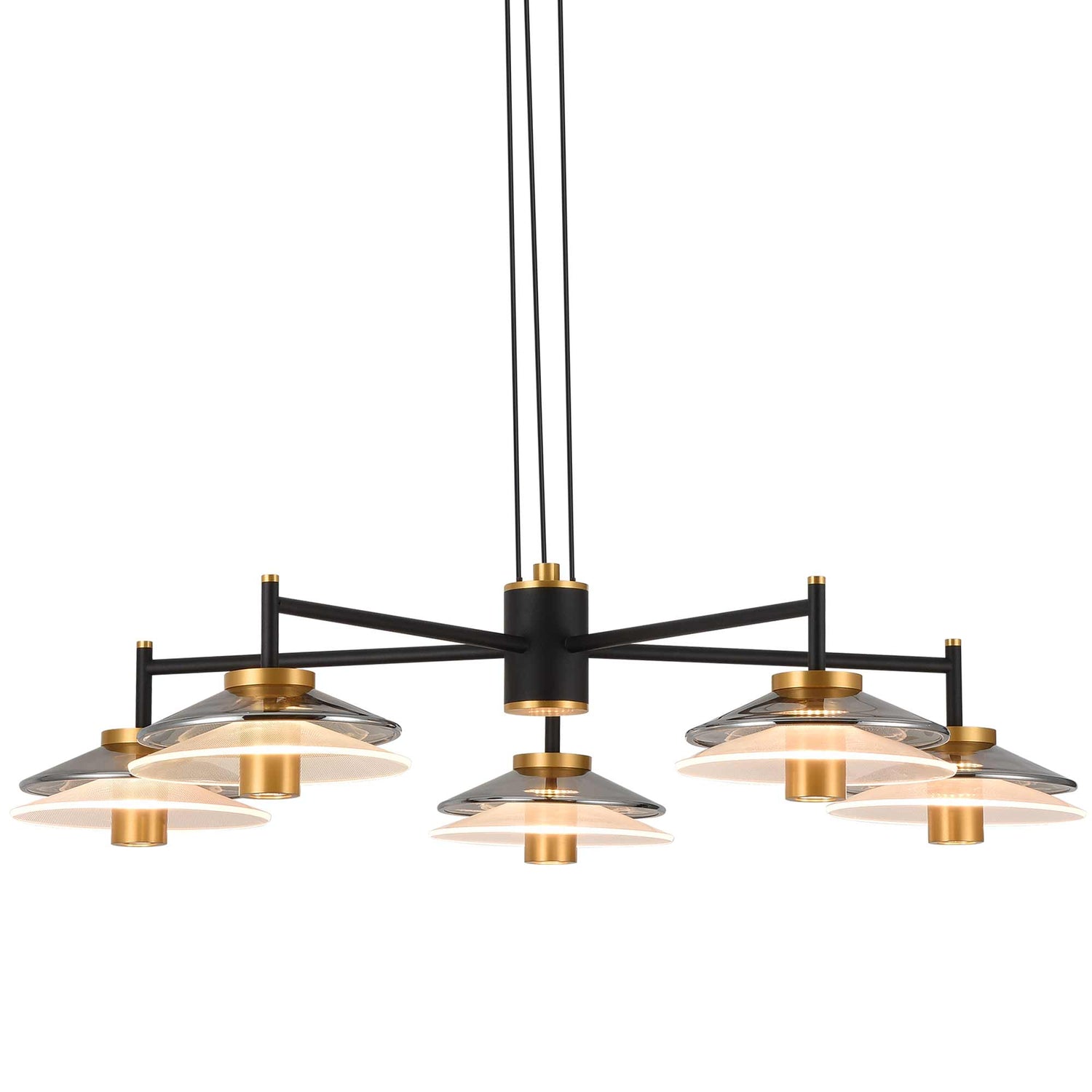 VONN Artisan Verona VAC3315BL 31" Integrated LED ETL Certified Pendant, Height Adjustable Chandelier, Black