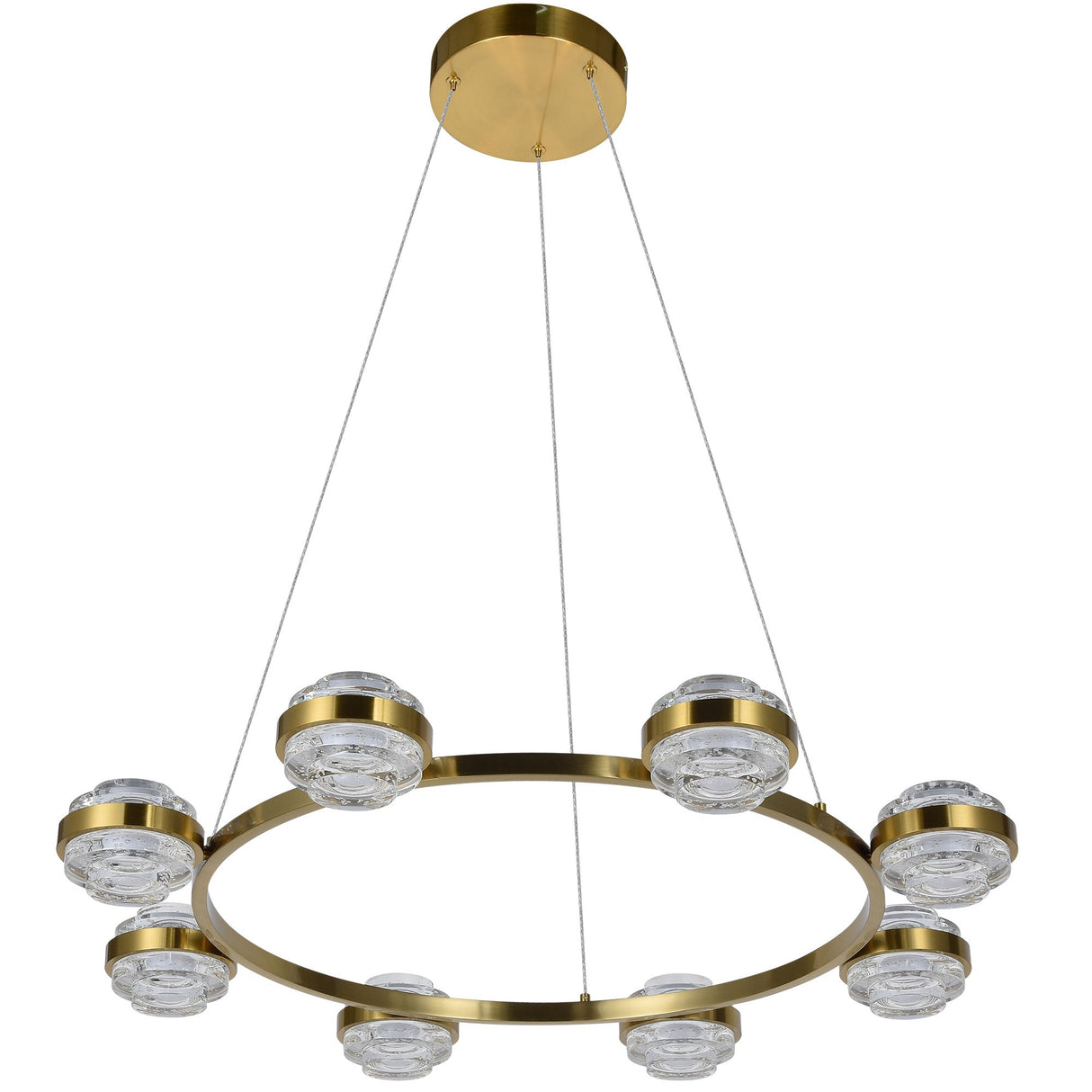 VONN Artisan Milano VAC3338AB 33" Integrated LED ETL Certified Pendant, Height Adjustable Chandelier, Antique Brass
