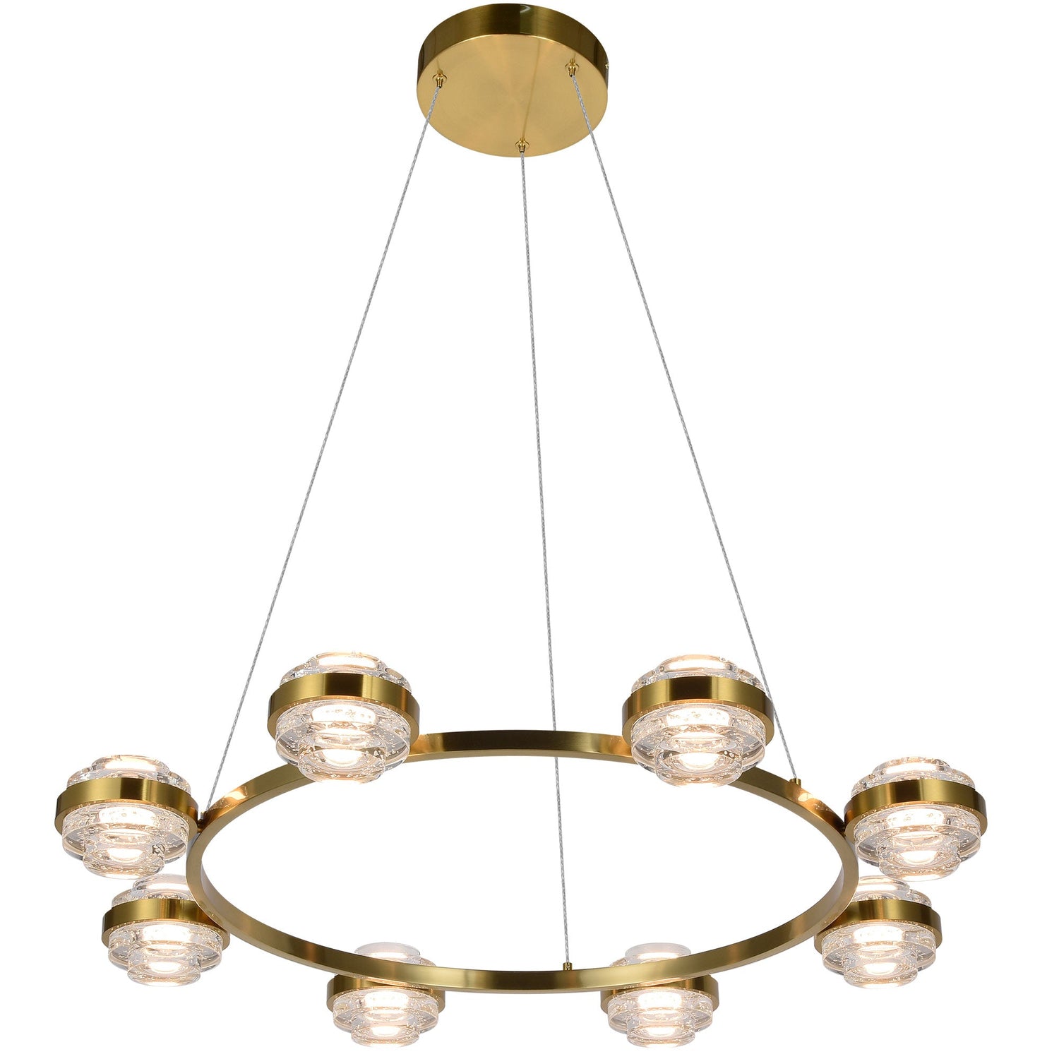 VONN Artisan Milano VAC3338AB 33" Integrated LED ETL Certified Pendant, Height Adjustable Chandelier, Antique Brass