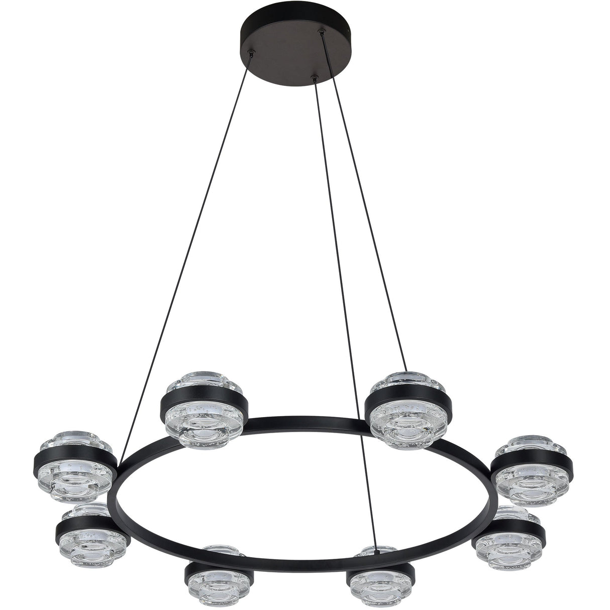 VONN Artisan Milano VAC3338BL 33" Integrated LED ETL Certified Pendant, Height Adjustable Chandelier, Black
