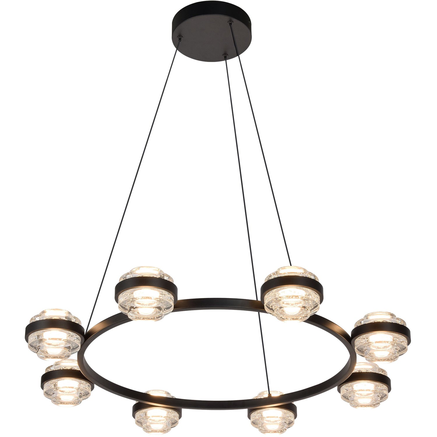 VONN Artisan Milano VAC3338BL 33" Integrated LED ETL Certified Pendant, Height Adjustable Chandelier, Black