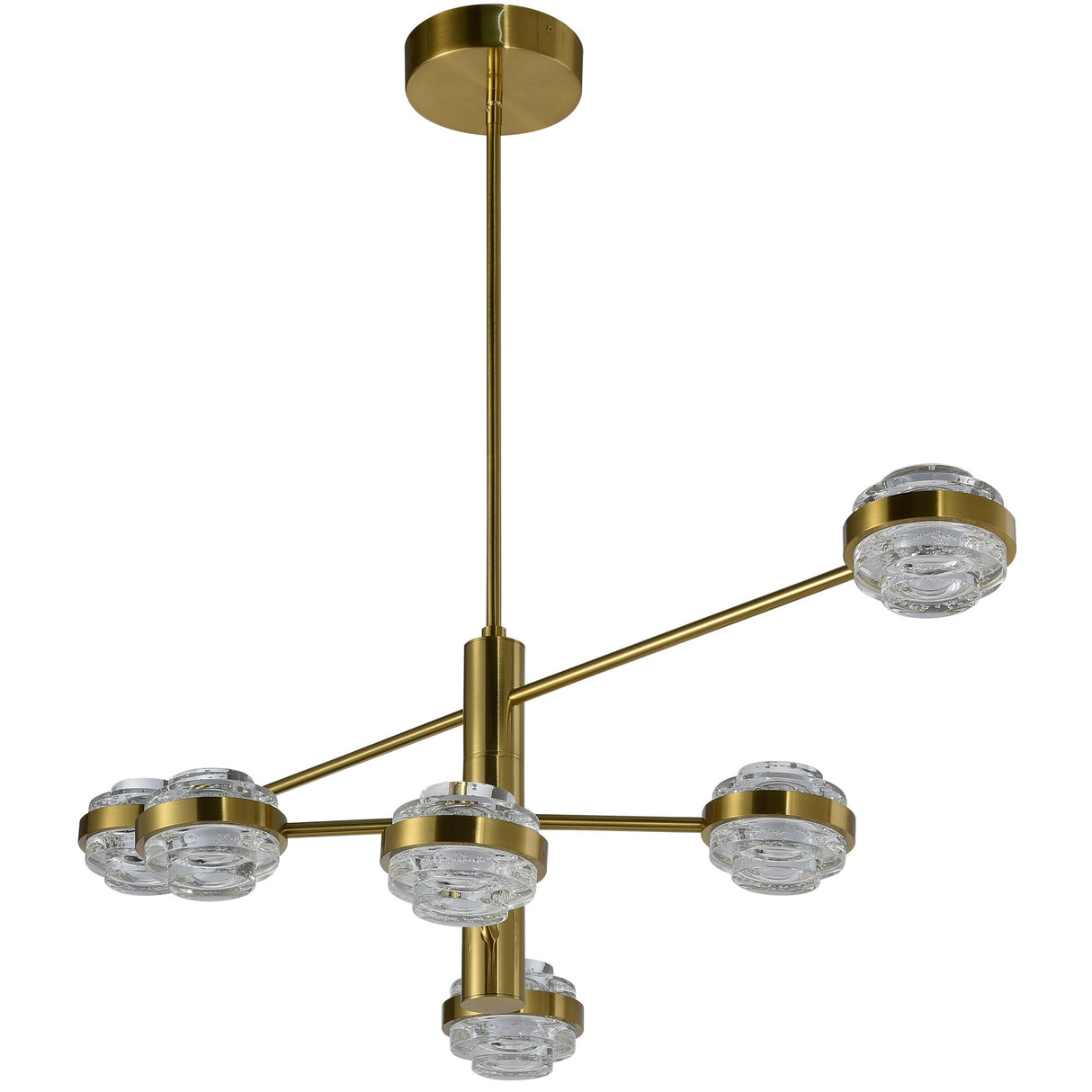 VONN Artisan Milano VAC333RD6AB 40" Integrated LED ETL Certified Chandelier with Height Adjustable Rods, Antique Brass