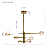 VONN Artisan Milano VAC333RD6AB 40" Integrated LED ETL Certified Chandelier with Height Adjustable Rods, Antique Brass