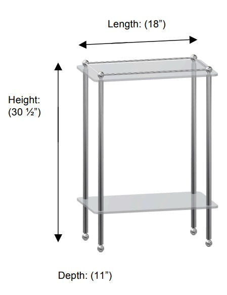 Valsan - KINGSTON Freestanding, Traditional Two Tier Shelf Unit with Feet