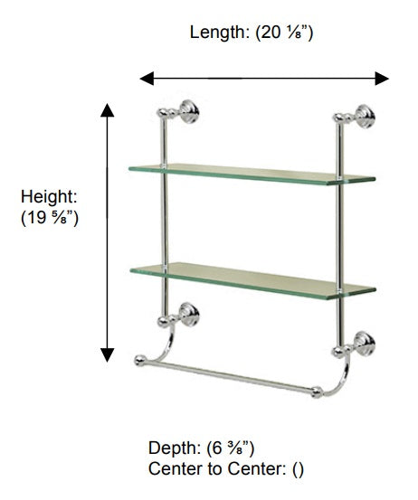 Valsan - KINGSTON Two Tier Shelf with Towel Bar