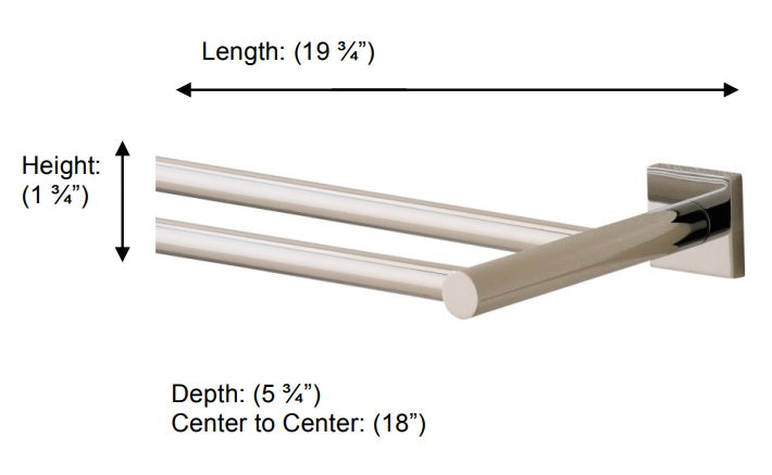 Valsan - BRAGA Double Towel Rail, 20”