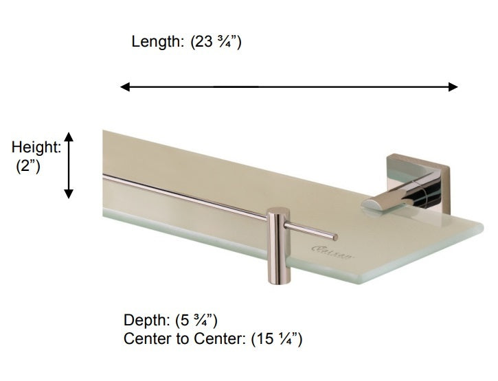 Valsan - BRAGA Glass shelf with gallery, 24”