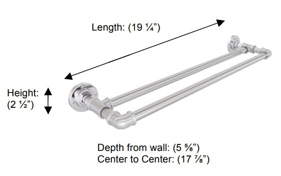 Valsan - POMBO INDUSTRIAL Double Towel Rail, 18″ 24"