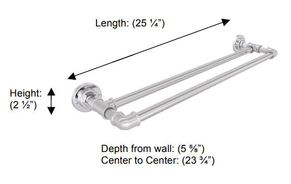 Valsan - POMBO INDUSTRIAL Double Towel Rail, 18″ 24"
