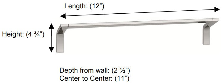 Valsan - POMBO SENSIS Single Towel Rail, 12" 18″ 24"