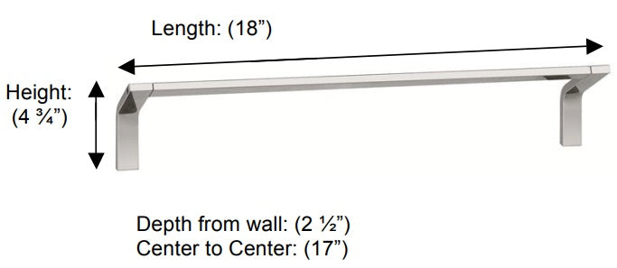 Valsan - POMBO SENSIS Single Towel Rail, 12" 18″ 24"