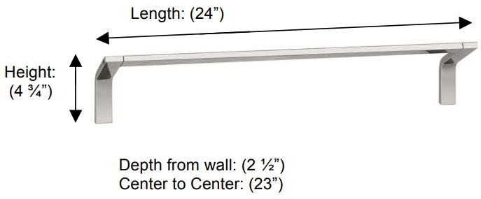 Valsan - POMBO SENSIS Single Towel Rail, 12" 18″ 24"