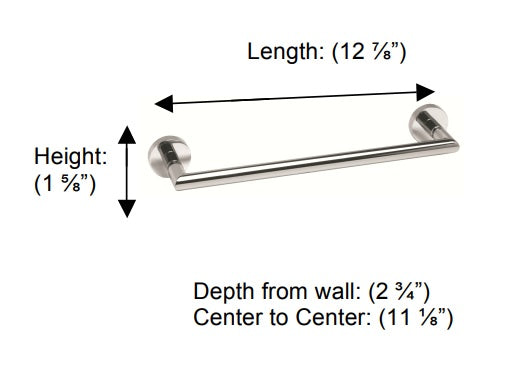 Valsan - POMBO AXIS Towel Rail, 12″ 18″ 24" 30"