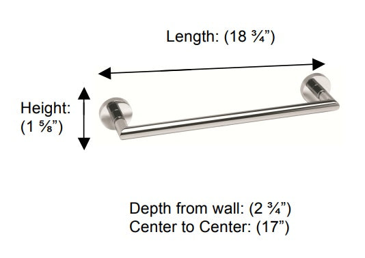 Valsan - POMBO AXIS Towel Rail, 12″ 18″ 24" 30"