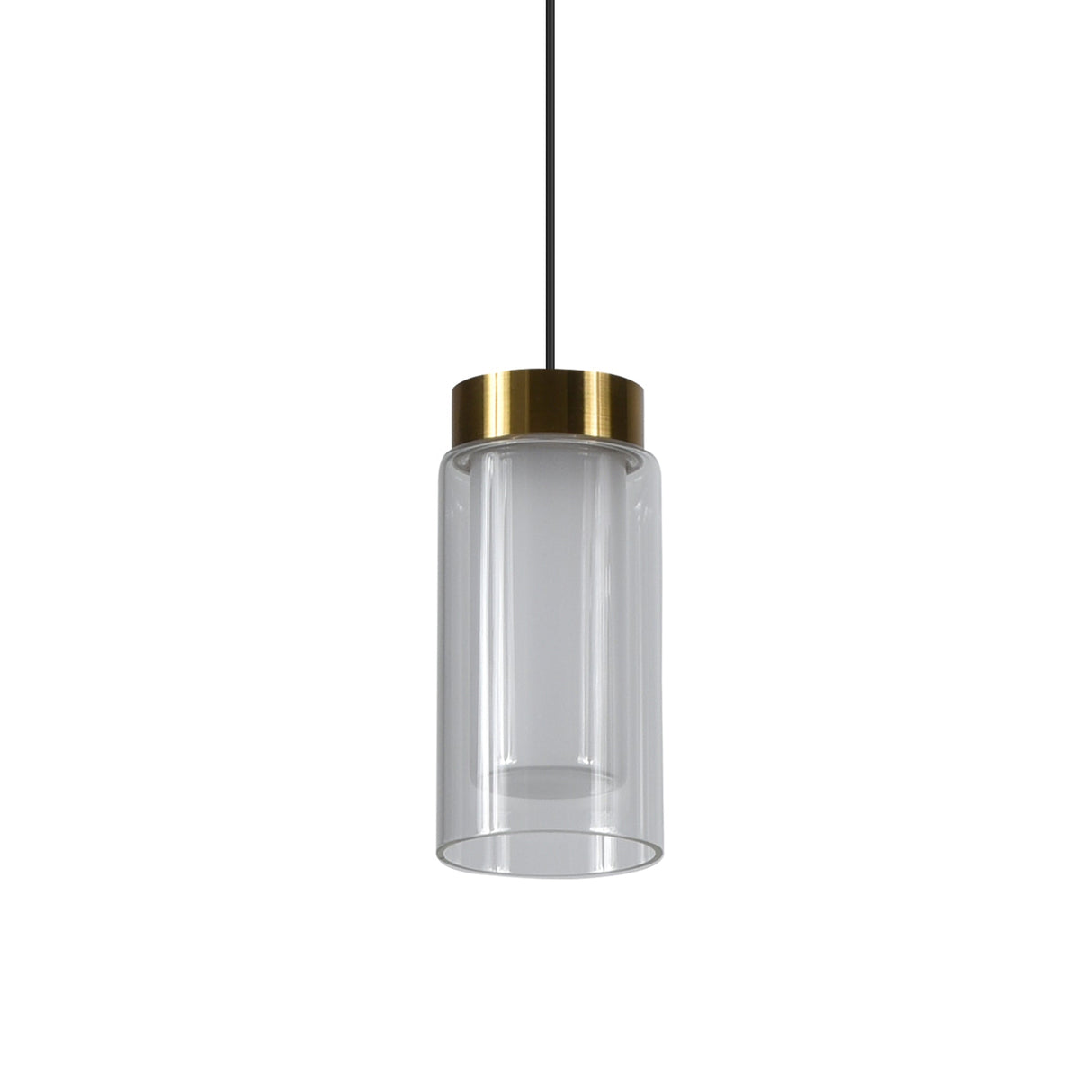 VONN Artisan Genoa VAP2111BL 5" Integrated LED ETL Certified Height Adjustable Pendant with Glass Shade, Black