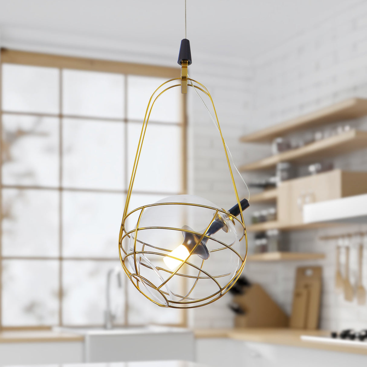 VONN Artisan Firenze VAP2151AB 8" Integrated LED ETL Certified Height Adjustable Pendant with Glass Shade