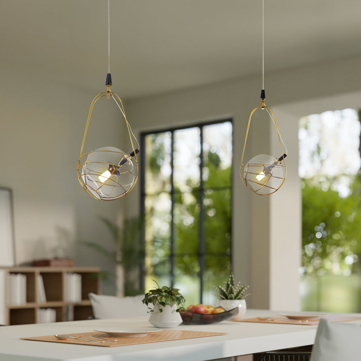 VONN Artisan Firenze VAP2151AB 8" Integrated LED ETL Certified Height Adjustable Pendant with Glass Shade