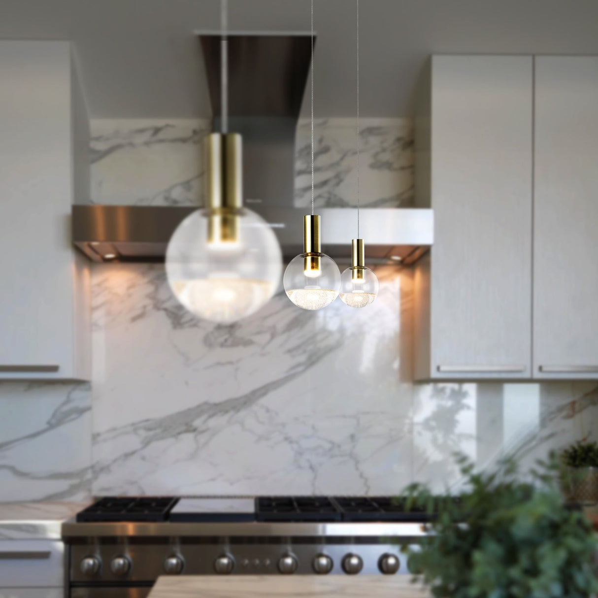 VONN Artisan Sienna VAP2181BRS 5" Integrated LED ETL Certified Height Adjustable Pendant Light, Brass