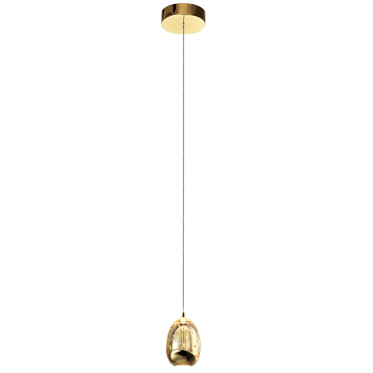 VONN Artisan Venezia VAP2201GL 3.5" Integrated LED ETL Certified Height Adjustable Pendant w/ Glass Shade, Black