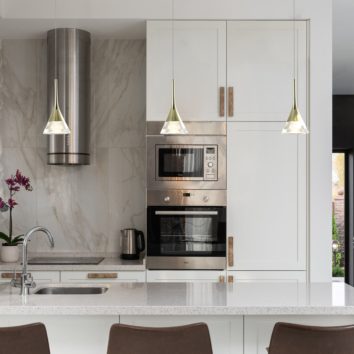 VONN Artisan Amalfi VAP2211GL 4.75" Integrated LED ETL Certified Height Adjustable Pendant w/ Cone Shade, Gold