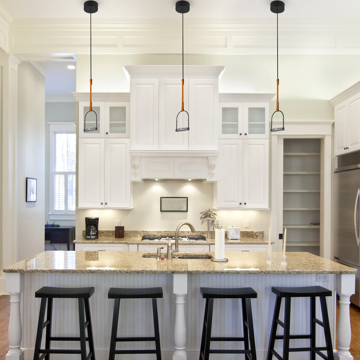 VONN Artisan Ravenna VAP2231BL 8" Integrated LED ETL Certified Height Adjustable Pendant with Glass Shade