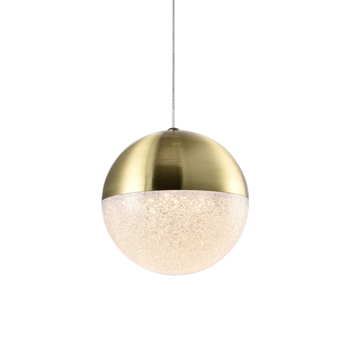 VONN Artisan Ravello VAP2281BRS 5" Integrated LED ETL Certified Height Adjustable Pendant w/ Globe Shade, Brass