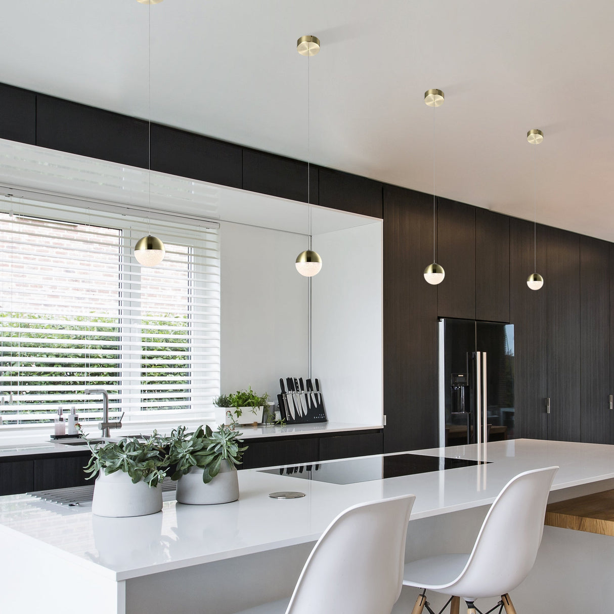 VONN Artisan Ravello VAP2281BRS 5" Integrated LED ETL Certified Height Adjustable Pendant w/ Globe Shade, Brass