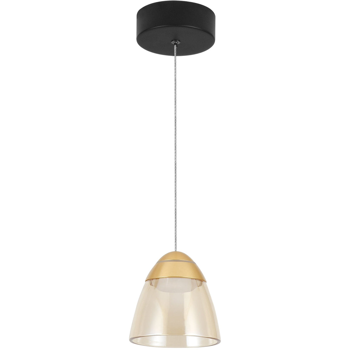 VONN Artisan Roma VAP2291BL 5" 1-Light Integrated LED ETL Certified Height Adjustable Pendant, Black