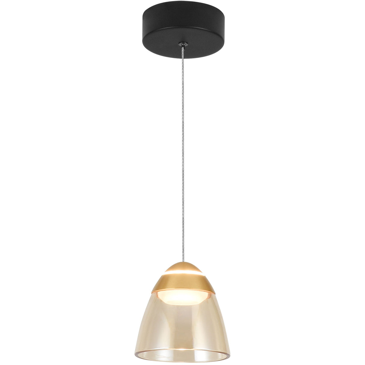 VONN Artisan Roma VAP2291BL 5" 1-Light Integrated LED ETL Certified Height Adjustable Pendant, Black