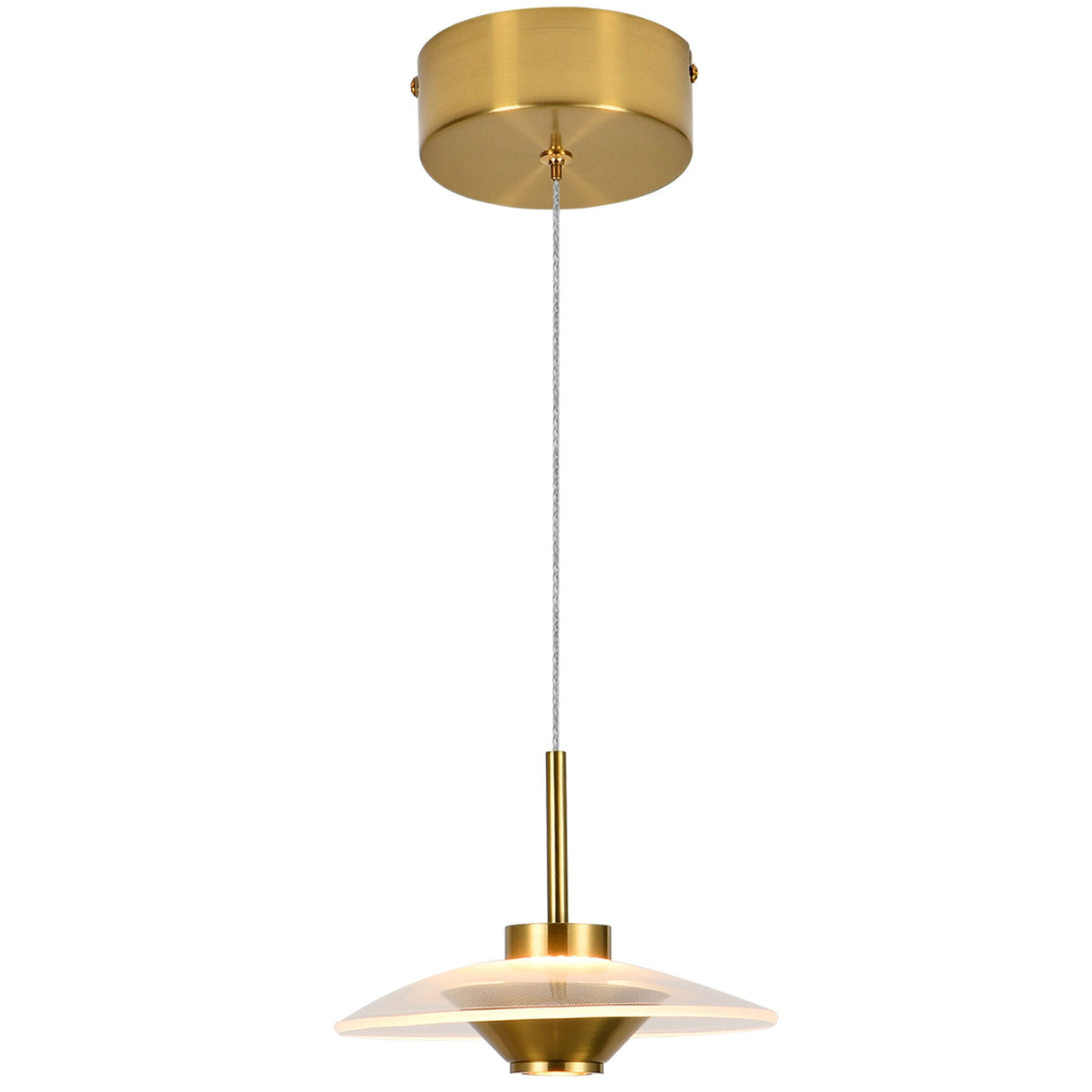 VONN Artisan Ferrara VAP2321AB 7" Integrated LED ETL Certified Height Adjustable Pendant, Antique Brass