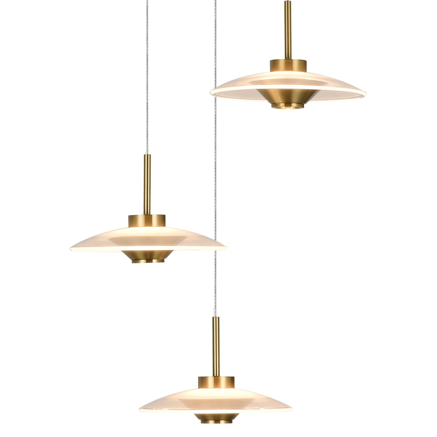 VONN Artisan Ferrara VAP2323AB 16" Integrated LED ETL Certified Pendant, Height Adjustable Chandelier, Antique Brass