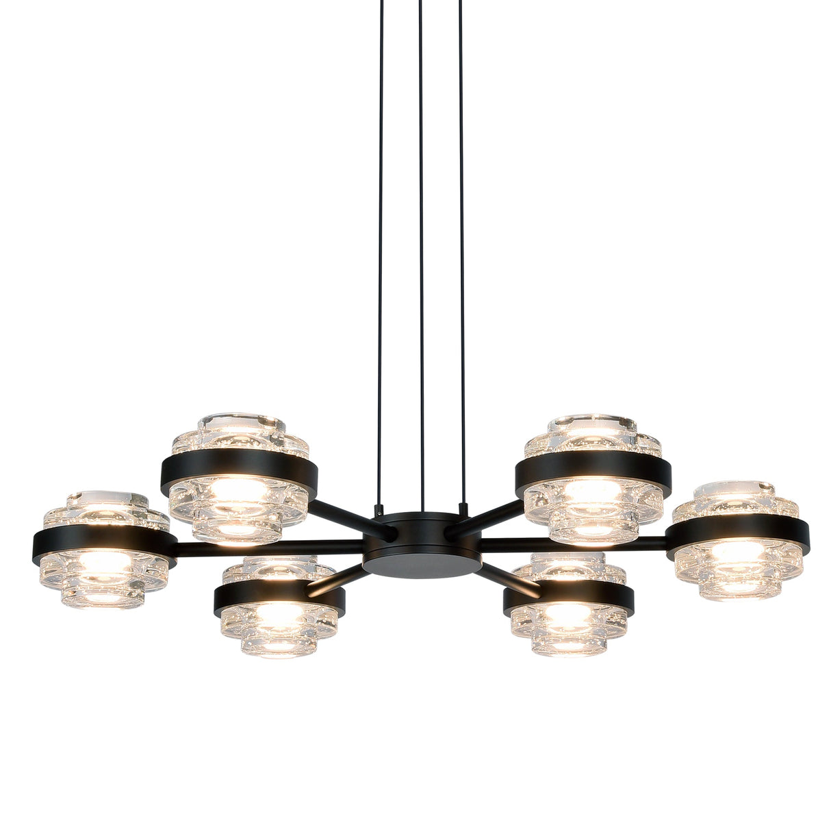 VONN Artisan Milano VAP2336BL 25" Integrated LED ETL Certified Pendant, Height Adjustable Chandelier, Black