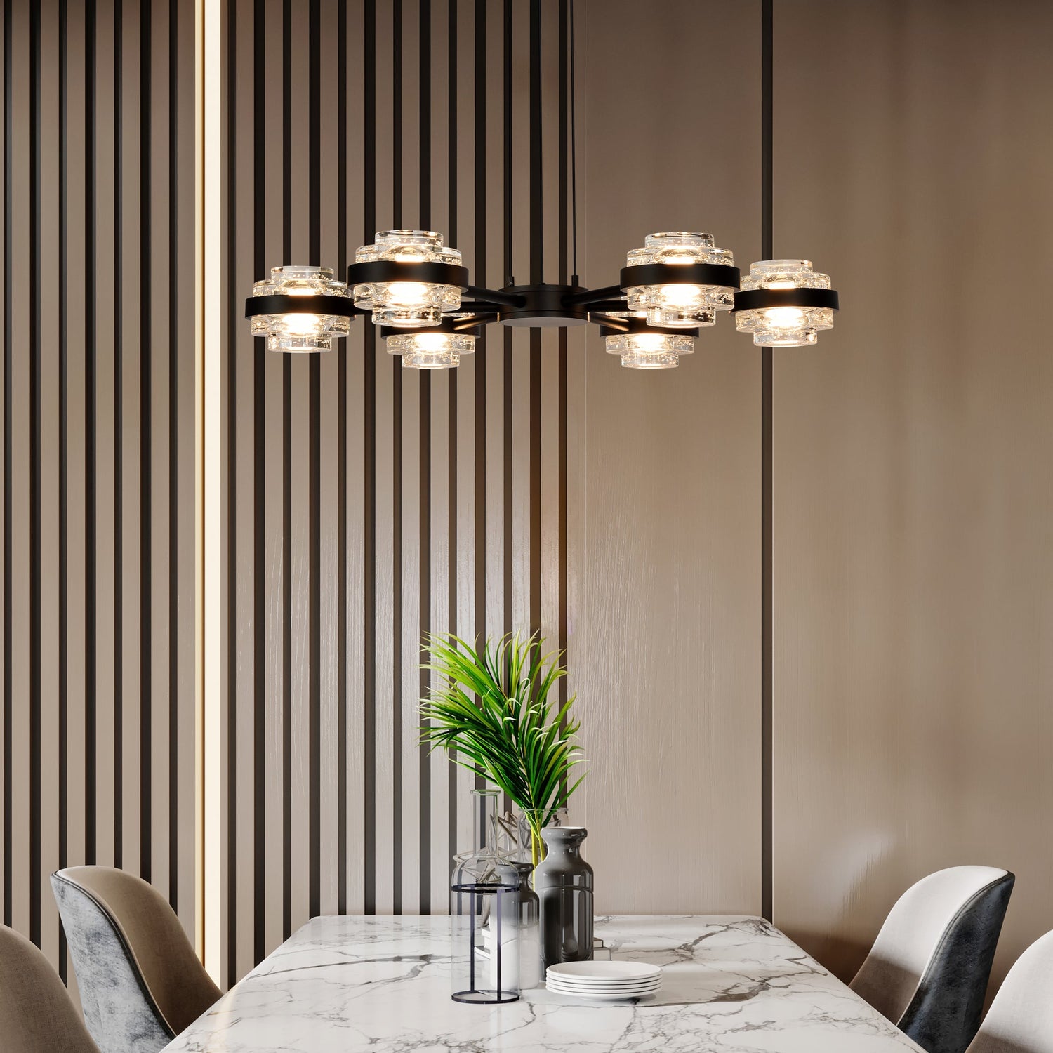 VONN Artisan Milano VAP2336BL 25" Integrated LED ETL Certified Pendant, Height Adjustable Chandelier, Black