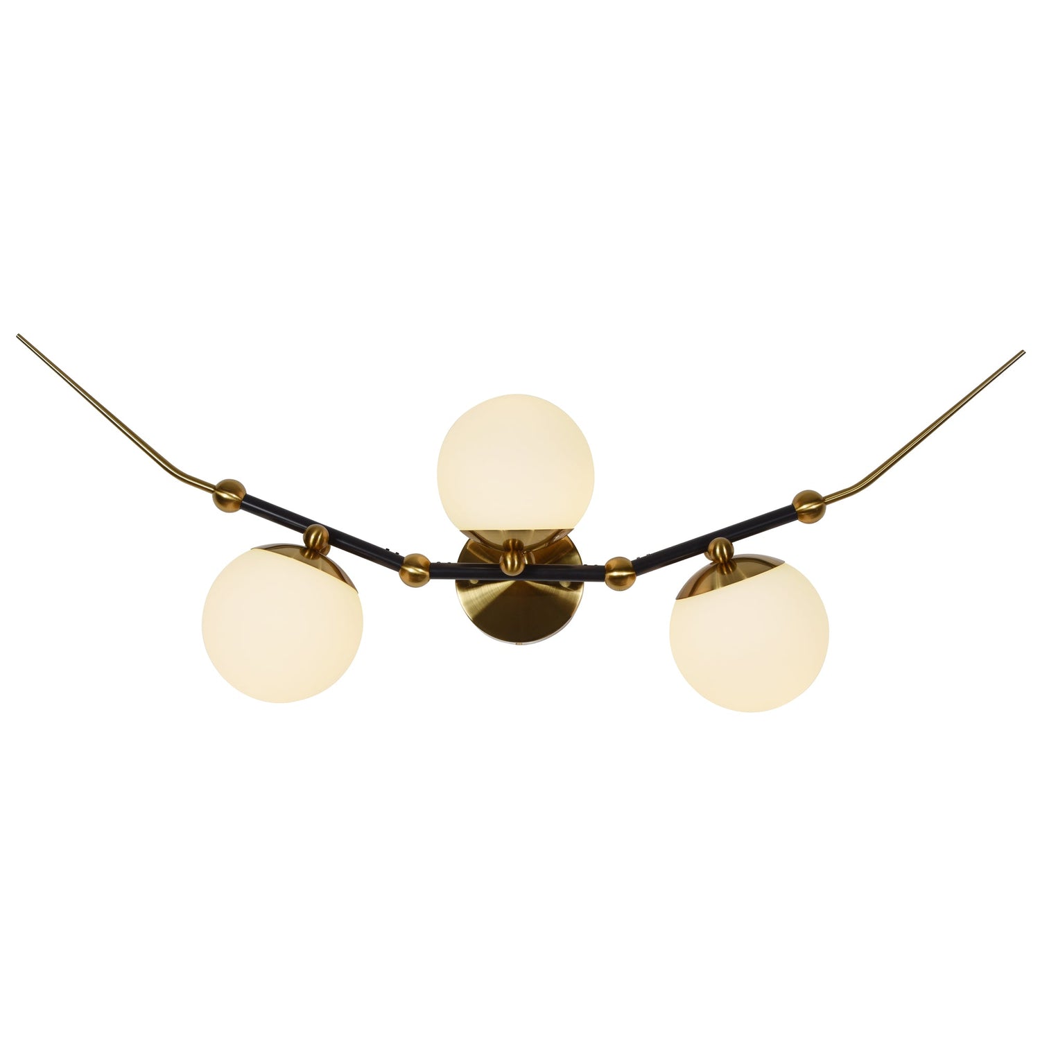 VONN Artisan Chianti VAW1123AB 39" Integrated LED ETL Certified Wall Sconce Light with 3 Glass Shades, Antique Brass