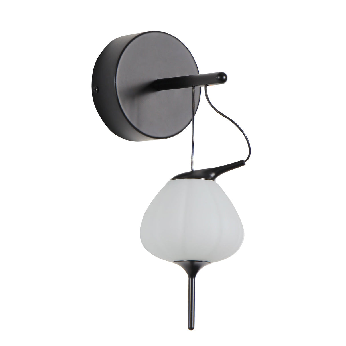 VONN Artisan Lecce VAW1221BL 5" Integrated LED ETL Certified Wall Sconce Light with Glass Shade in Black