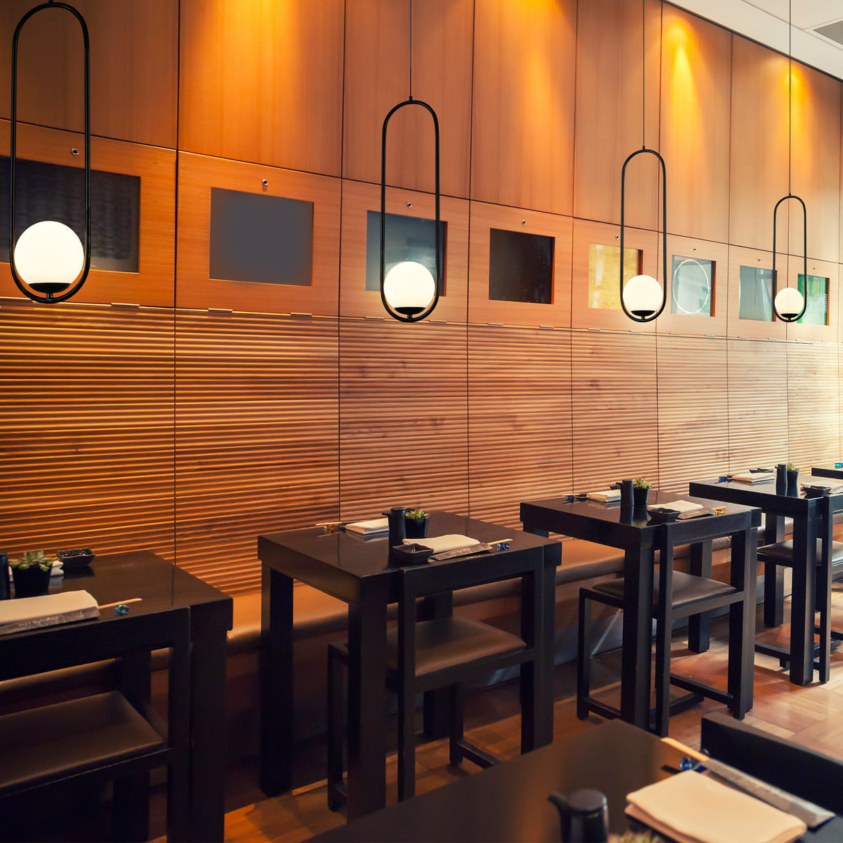 VONN Capri VCP2105BL 7" Integrated LED ETL Certified Height Adjustable Pendant with Glass Shade in Black