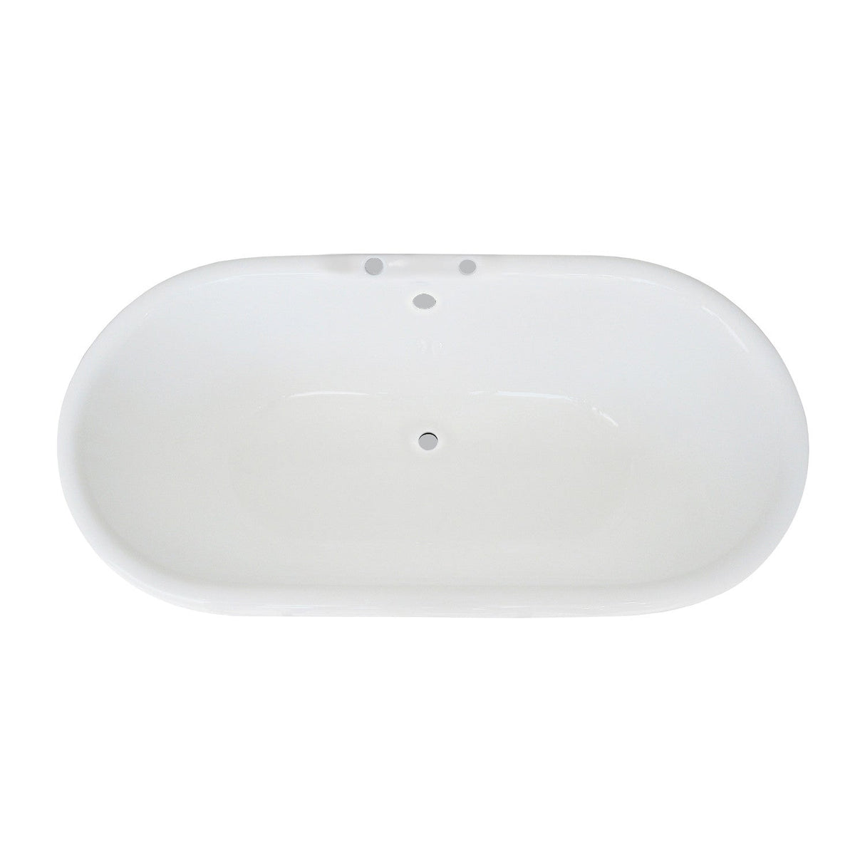 Aqua Eden VCT7D603024 60-Inch Cast Iron Double Ended Pedestal Tub with 7-Inch Faucet Drillings, White