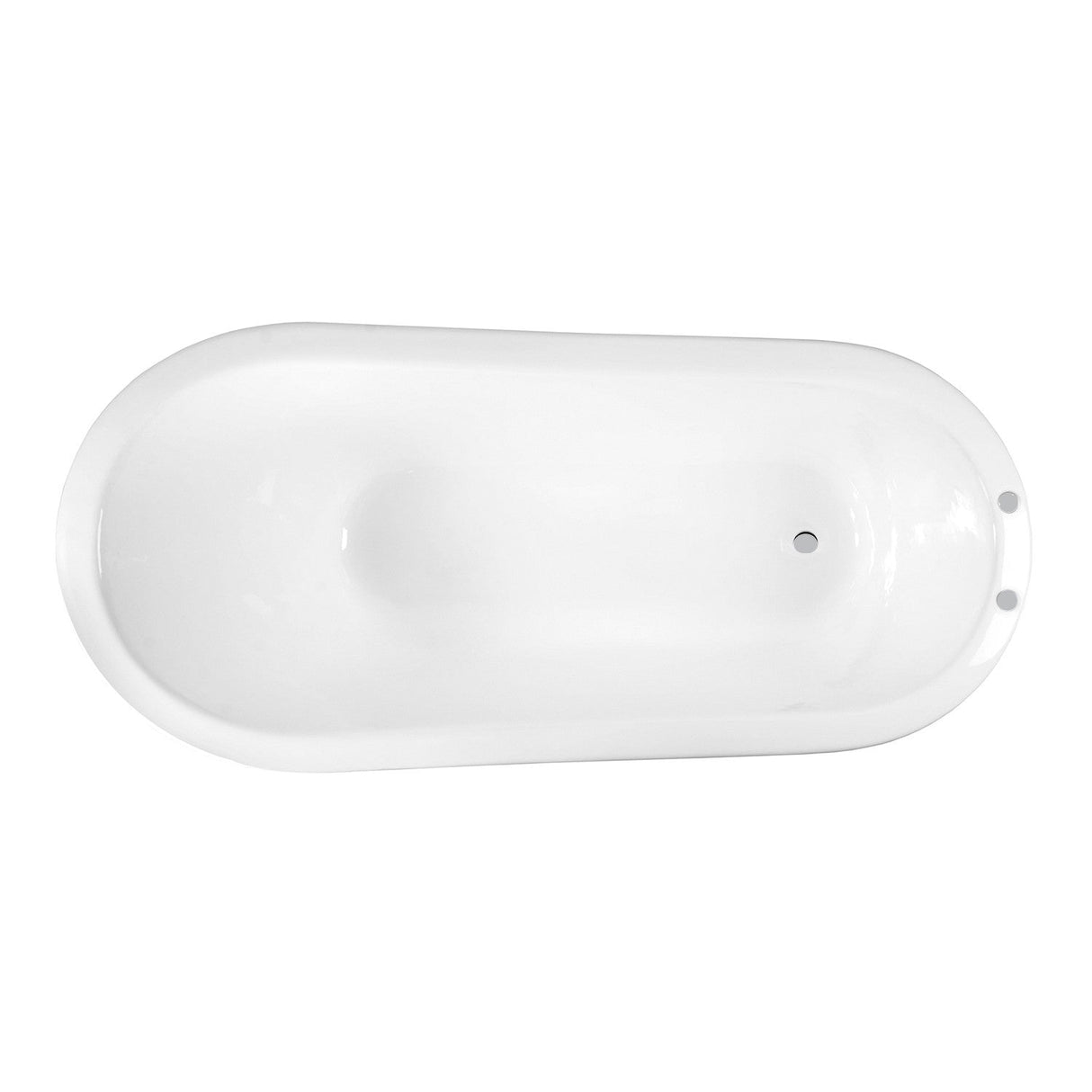 Aqua Eden VCT7D673122ZB1 67-Inch Cast Iron Single Slipper Clawfoot Tub with 7-Inch Faucet Drillings, White/Polished Chrome