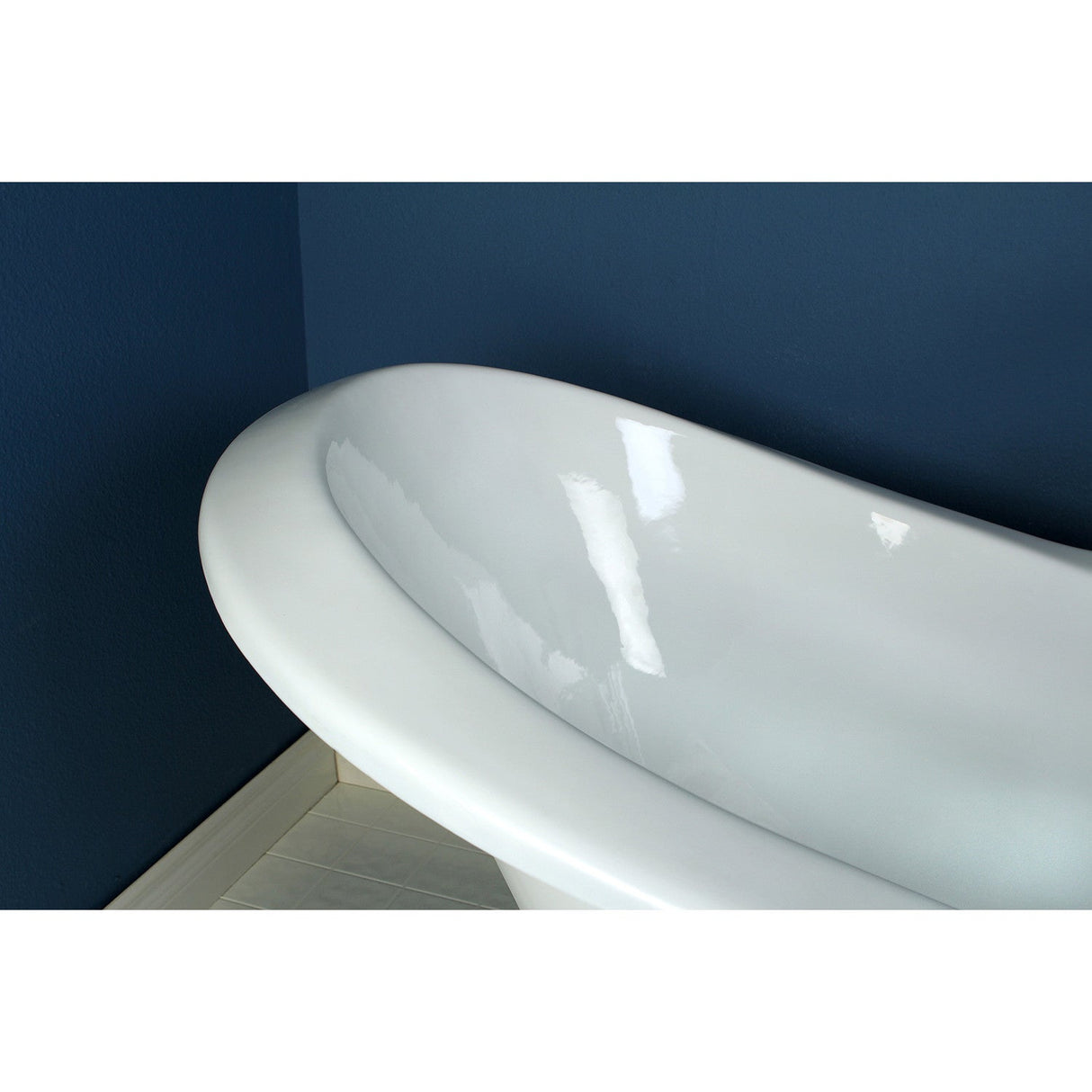 Aqua Eden VCT7D7231NC5 72-Inch Cast Iron Double Slipper Clawfoot Tub with 7-Inch Faucet Drillings, White/Oil Rubbed Bronze